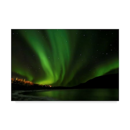 Bragi Ingibergsson 'Green Northern Lights' Canvas Art,22x32
